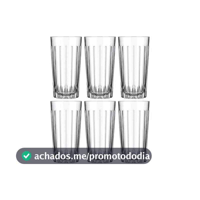 Jogo de Copos de Vidro Madrid 395ml 6 Peças Nadir