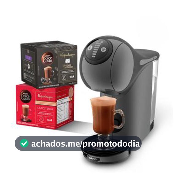 Kit Cafeteira Dolce Gusto Genio S Basic Grafite + Bebidas Kopenhagen