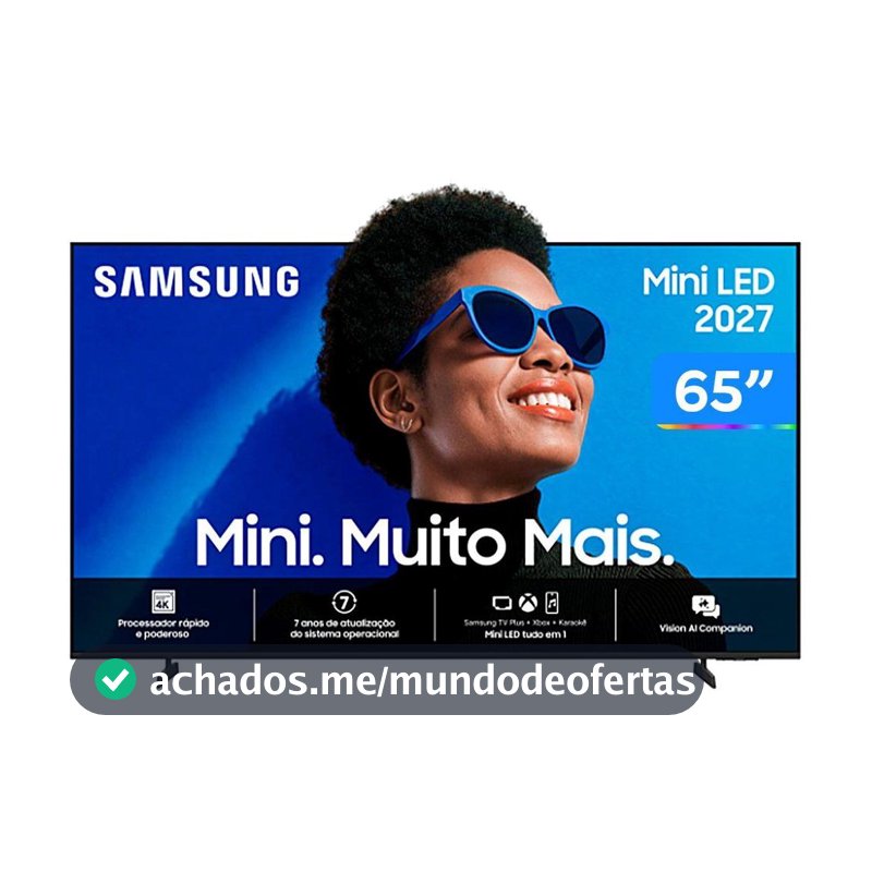 Smart TV 65" Samsung 4K UHD Mini LED M75H One UI Tizen UN65M75HAGXZD 2027