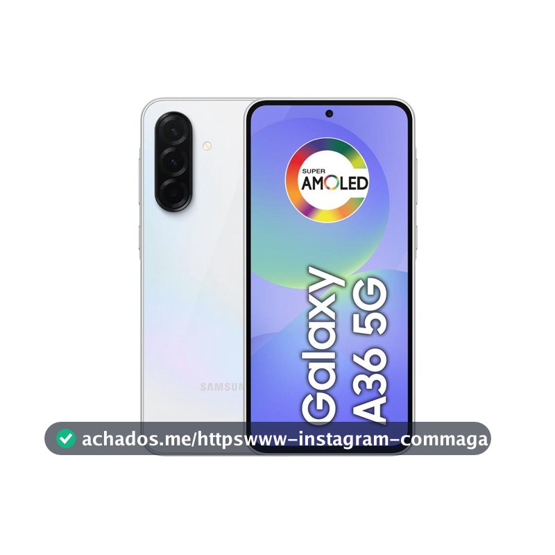 Smartphone Samsung Galaxy A36 5G Branco 128GB 6GB RAM Tela Super AMOLED 6.7 Câmera Tripla até 50MP