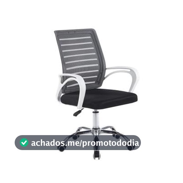 Cadeira Escritório Giratória Mesh Zebrada Ajuste de Altura Rodízios Conforto 120kg