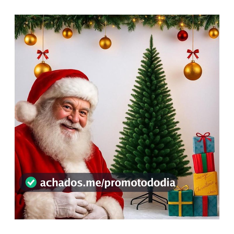 Árvore de Natal Artificial 1,80 Cm 600 Galhos Super Cheio Verde Clássico Base Metálica Reforçada