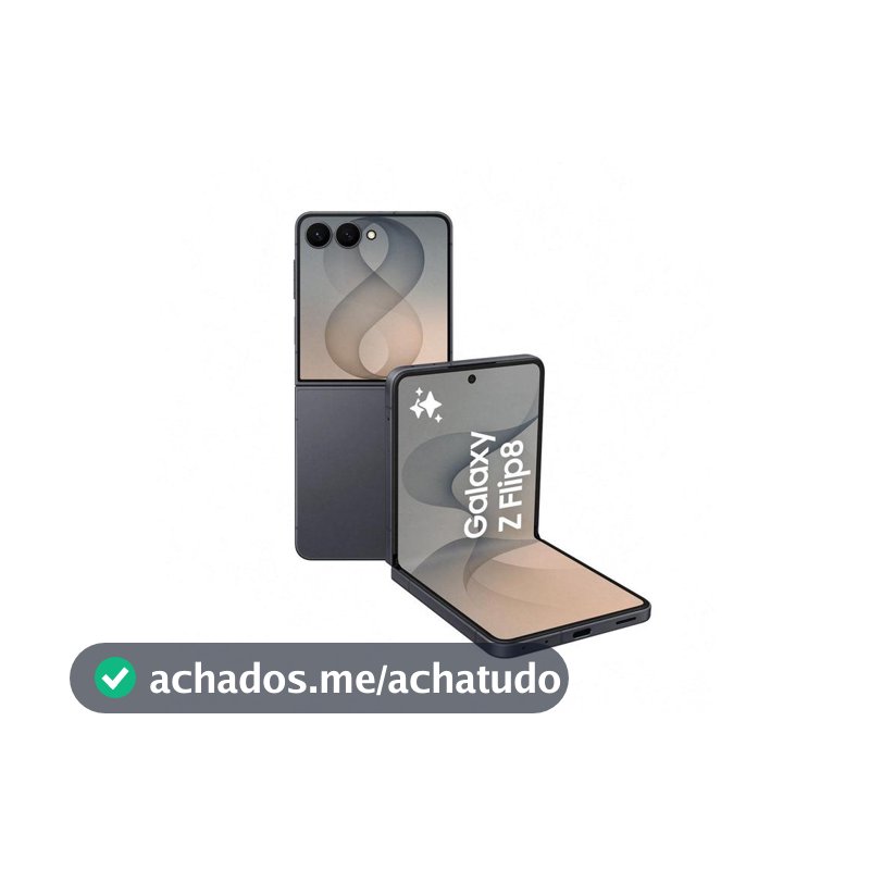Celular Samsung Galaxy Z Flip8 256GB 12GB RAM Preto 6,9" Câm. Dupla 50MP O Flip Mais Leve do Mundo