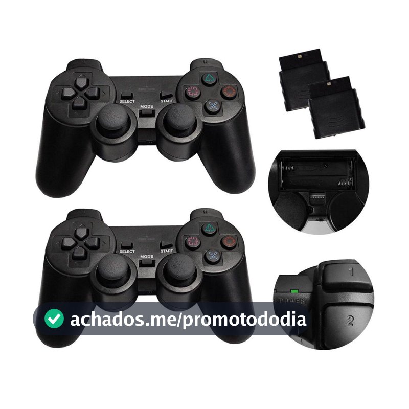 Kit Controle Para PS2 Sem Fio Kap-2y - Kapbom