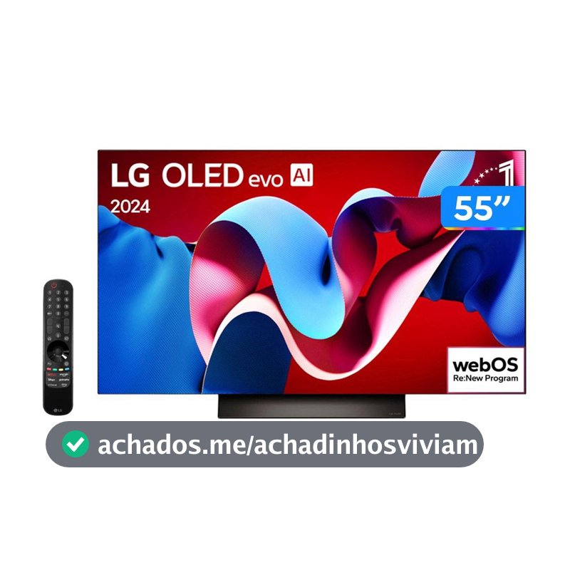 Smart TV 55" 4K LG OLED evo OLED55C4 120Hz Nativo Processador α9 Ger7 Wi-Fi e Bluetooth 4 HDMI 3 US - TVs - Magazine Cacaprom0