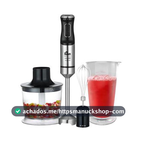 Mixer 3 em 1 Kian 1000W Inox Turbo 5 Velocidades com Processador Triturador e Copo 700ml