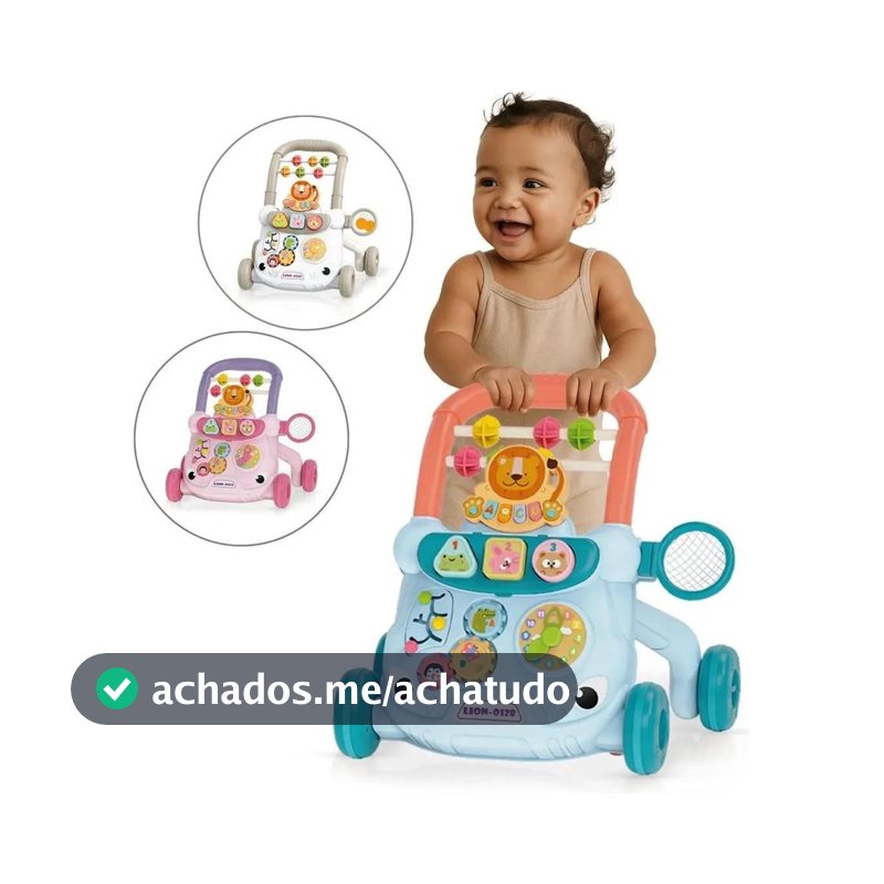 Andador Bebê Infantil de Empurrar Musical Didático Educativo