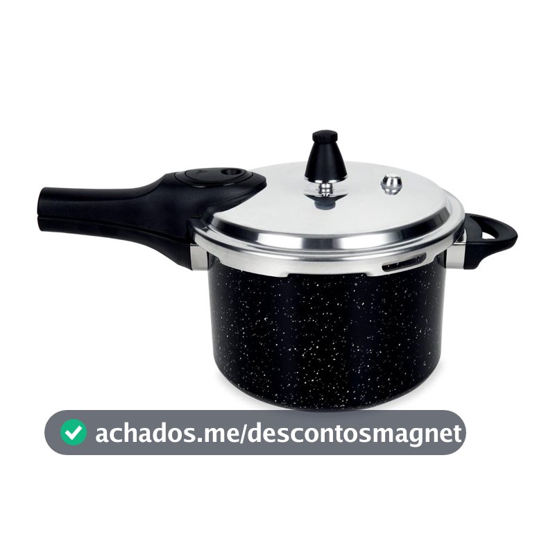 Panela de Pressão Brinox 4,2L Preta Fechamento Externo Ceramic Life Pressure