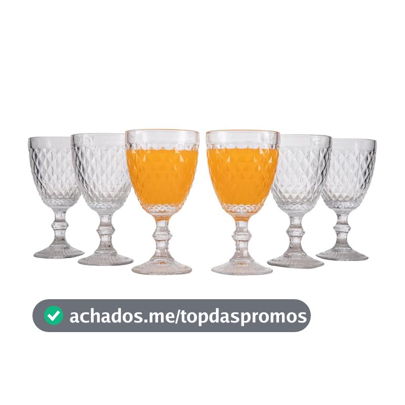 Jogo de Taças de Vidro 330ml 6 Peças Haus