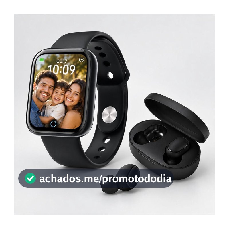 Relógio Smart Watch Digital D20 Masculino / Feminino C/ Fone de Ouvido Sem Fio