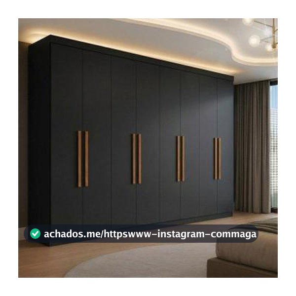 Guarda Roupa Casal 8 Portas 4 Gavetas Paris Espresso Móveis Preto