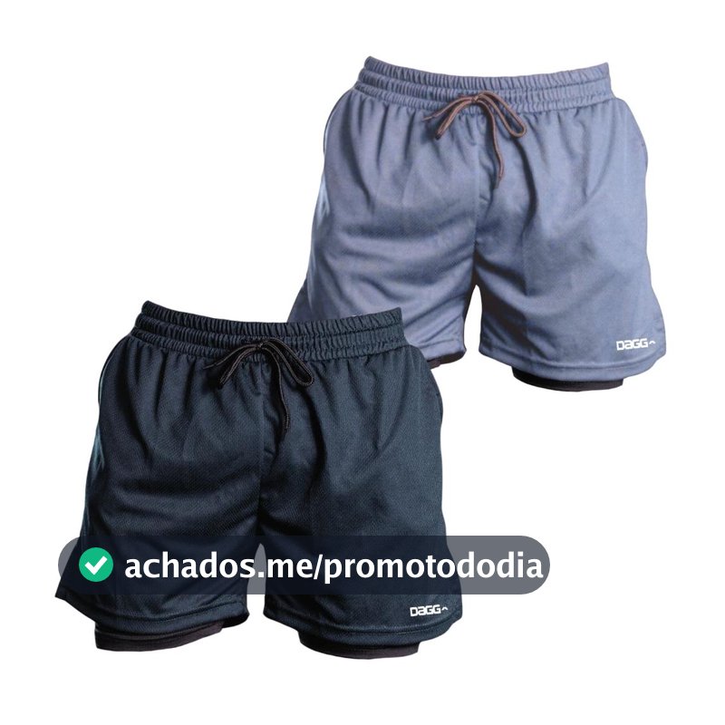 Kit 2 Short Masculino Academia Esportivo Com Segunda Pele Calção Corrida Fitness Treino - Dagg - Short Masculino - Magazine Vistore