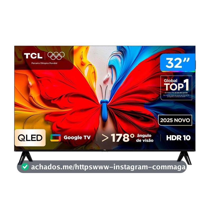 Smart TV 32" TCL Full HD QLED 32S5K Google TV 2 HDMI
