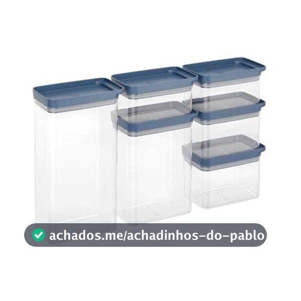 Jogo de Porta-Mantimentos Herméticos Retangulares Electrolux Experience 6 Peças