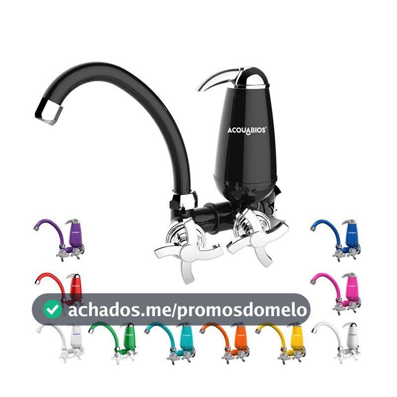 Torneira de Cozinha Com Filtro de Parede Bica Móvel Retrô E05 Acquabios Preto