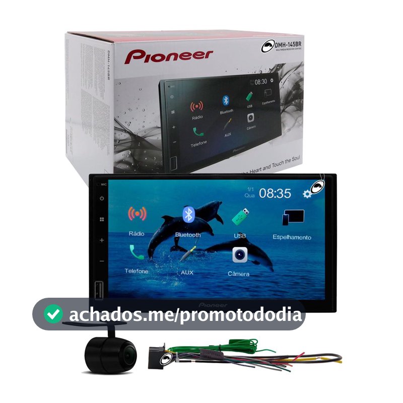 Multimídia Pioneer DMH-145BR Bluetooth Espelhamento Android + Câmera Ré