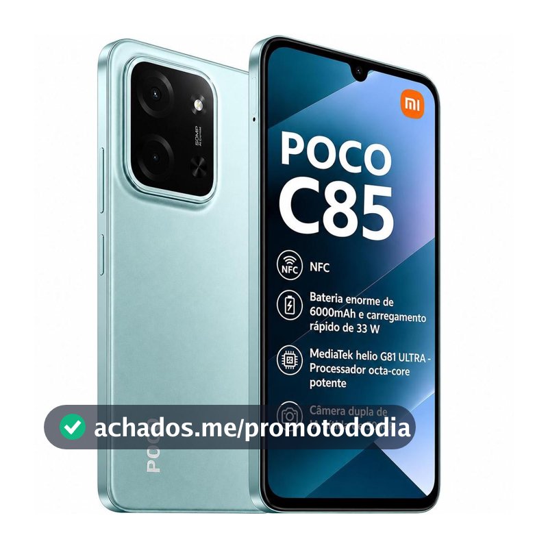 Xiaomi POCO C85 256GB 8GB NFC Lançamento 2025 50mp tela 6,9 120Hz Ultra Fluidez Bateria Grande 6000mAh Custo benefício