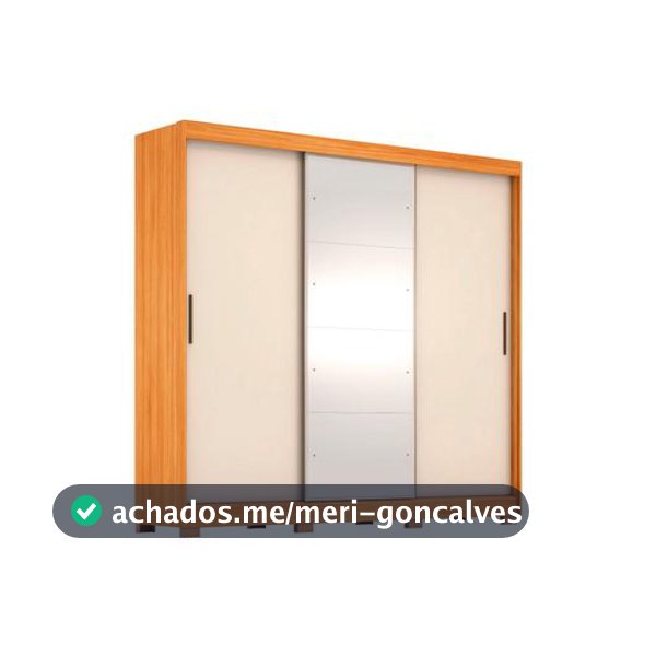 Guarda-roupa Casal com Espelho 6 Gavetas 3 Portas de Correr Demobile Londres - Guarda-Roupa / Roupeiro