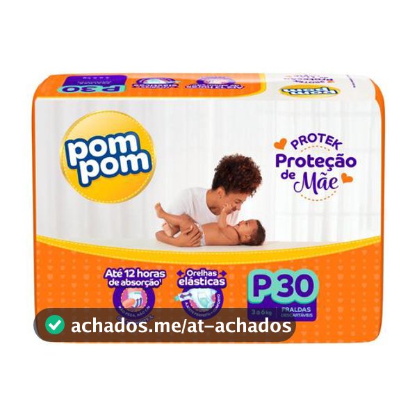 Fralda Pom Pom Proteção de Mãe Jumbo P