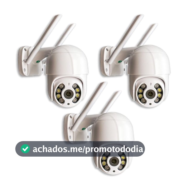 Kit 3 Câmera Externa IP Prova D'água Infravermelho Externa Wifi HD