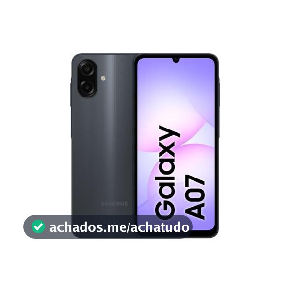 Celular Samsung Galaxy A07 256GB Preto 8GB RAM Tela 6,7" Câm. Dupla + Selfie 8MP