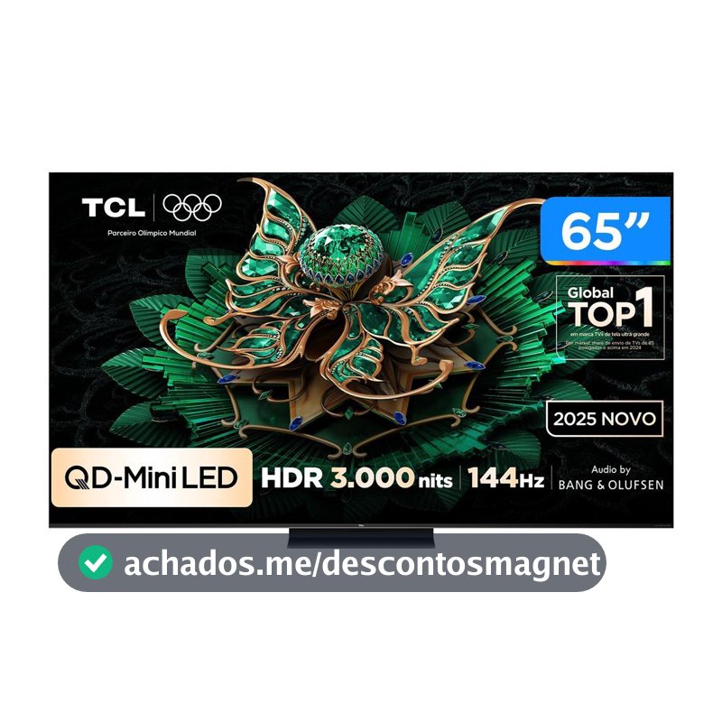 Smart TV 65" TCL 4K UHD MiniLED 65C7K 144Hz Google TV AiPQ Pro Google Assistente 4 HDMI - Smart Tv - Magazine Moniqueglima