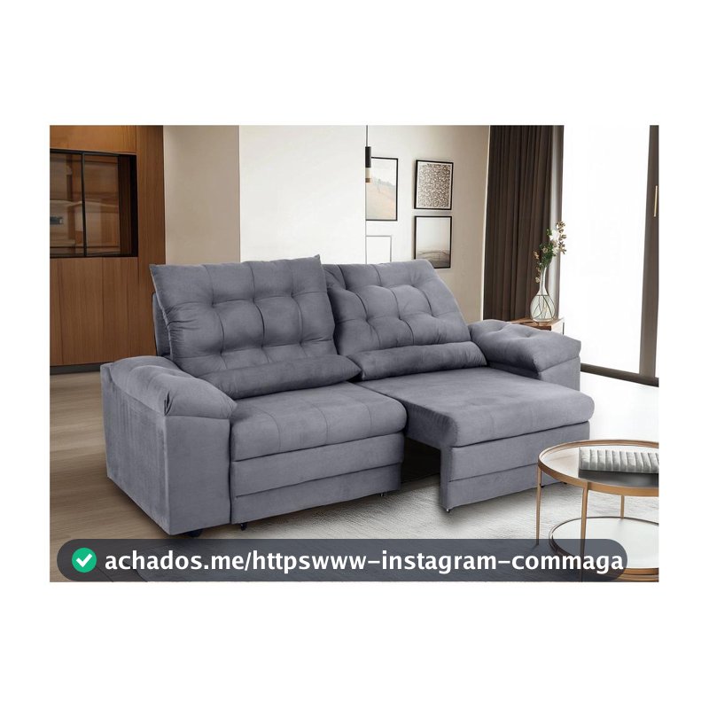 Sofá 3 Lugares Retrátil Reclinável Suede Phormatta Colômbia SMP - Sofás