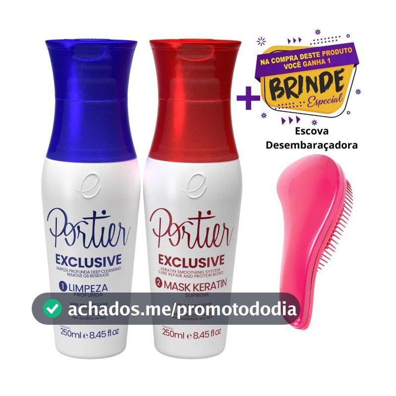 Progressiva Portier Exclusive Professional 250ml Original! - Progressiva para Cabelo - Magazine Axadinhos99