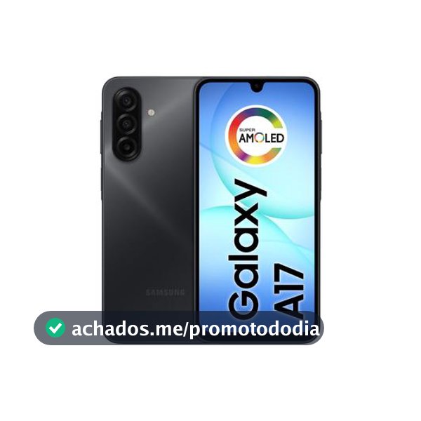 Celular Samsung Galaxy A17 256GB 8GB RAM Preto 6,7" Câm. Tripla + Selfie 13MP