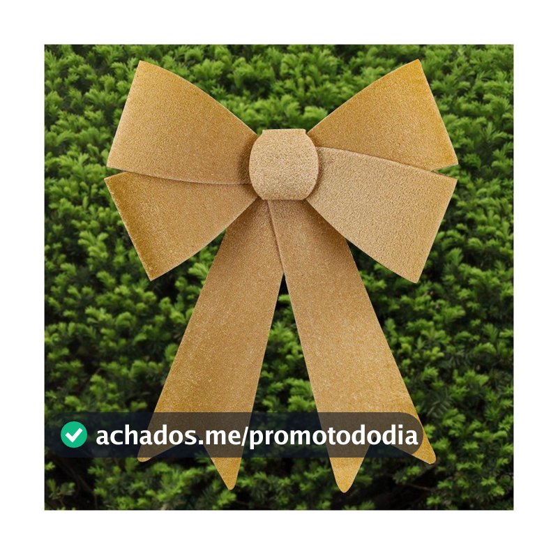 Enfeite Árvore Natal Laço Dourado Veludo 27cm
