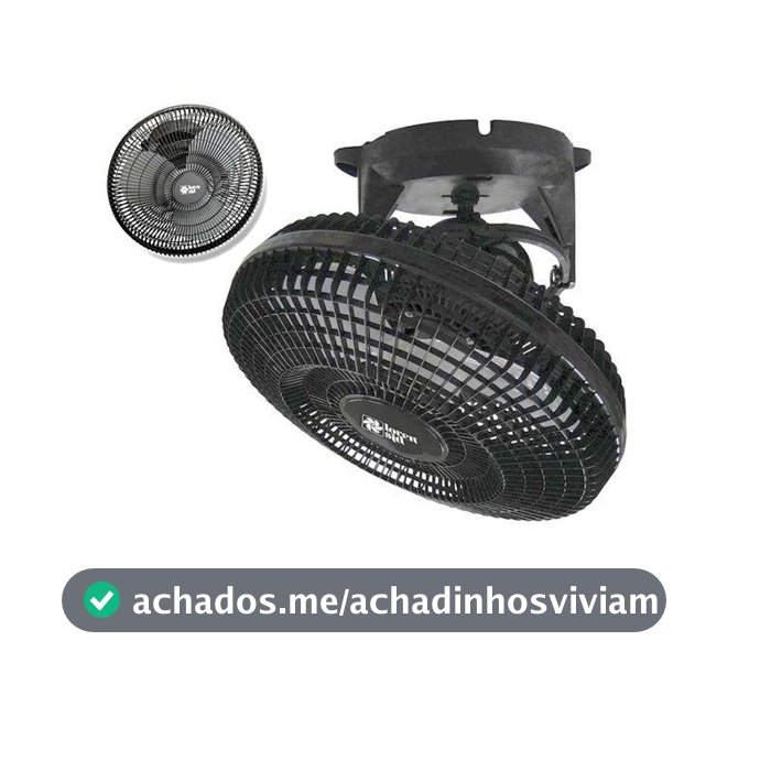 Ventilador de Teto Orbital 360 Loren Sid 30Cm Turbo Preto Bivolt