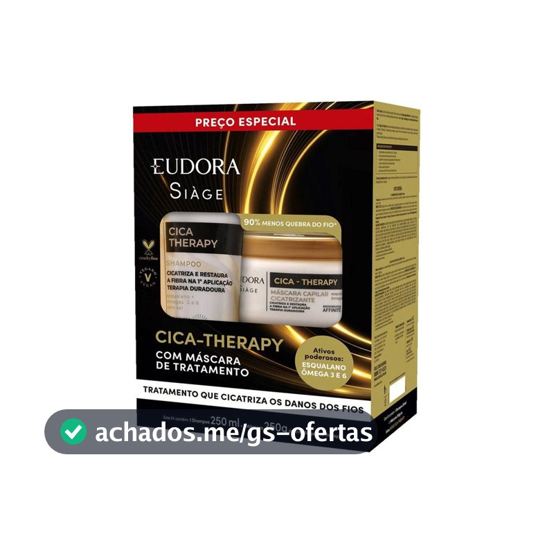 Kit de Tratamento Capilar Eudora Siàge Cica-therapy Shampoo e Máscara