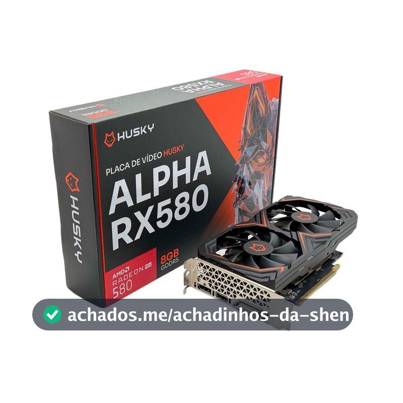 Placa De Vídeo Husky Alpha RX 580, AMD, 8GB, GDDR5, 256-Bit, HDMI, DVI, DisplayPort - HVG580