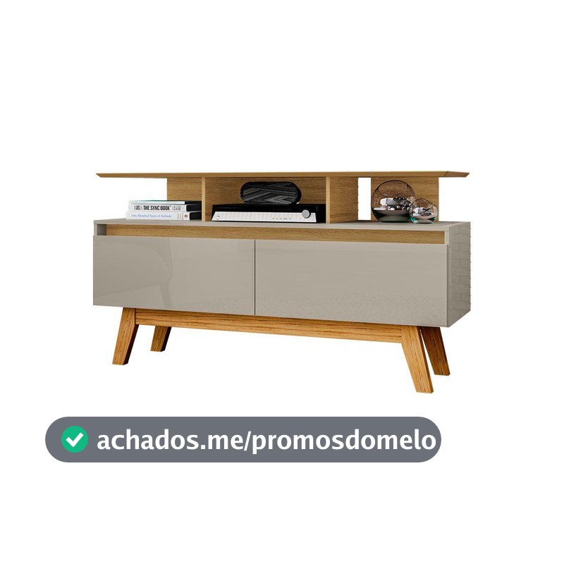Rack Sala Rubi 1.2 para TV até 50 2 Portas Pé Madeira Macica