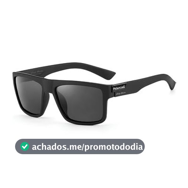 Óculos de Sol Masculino Preto Escuro Lente Com Proteção UV400 Filtro Polarizado Visão Confortável Design Moderno Rostos Finos Village Heaven 1035