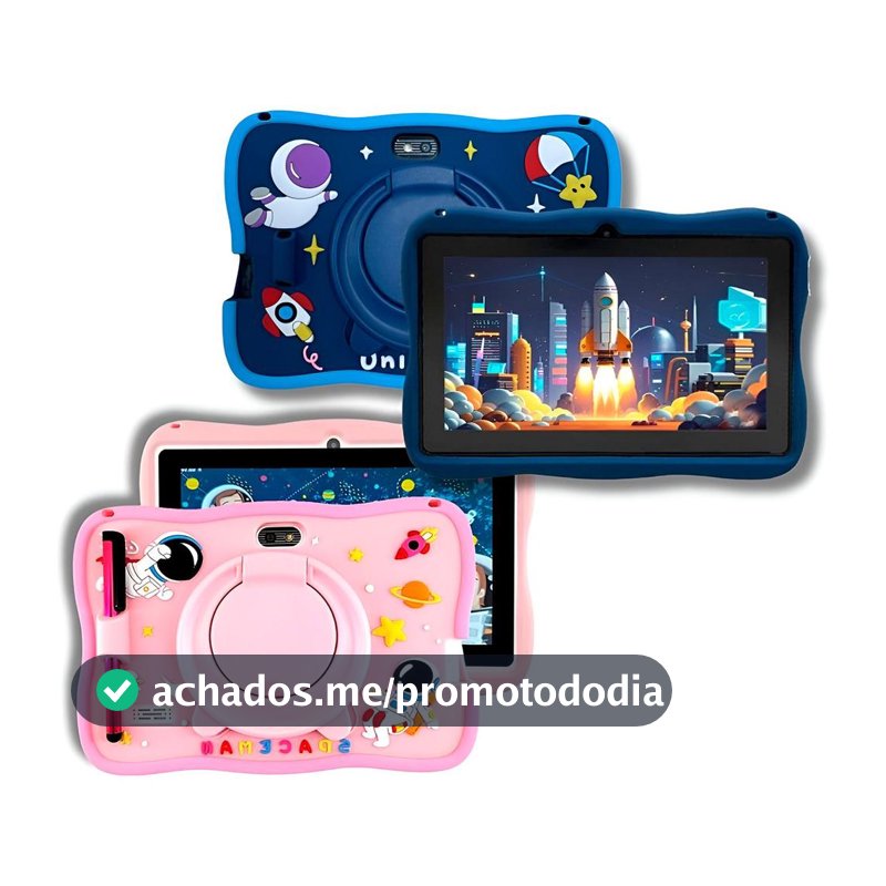 Tablet Infantil Android 14 Rosa Criança Com Capa Antiqueda De 7 Polegadas 64Gb E 4 Gb De Ram Android Controle Parental Youtube Jogos Wifi Bluetooth