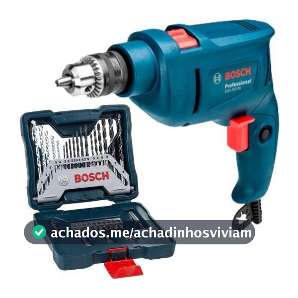 Kit Furadeira Parafusadeira Bosch Gsb 450 Re Broca Bits 110v