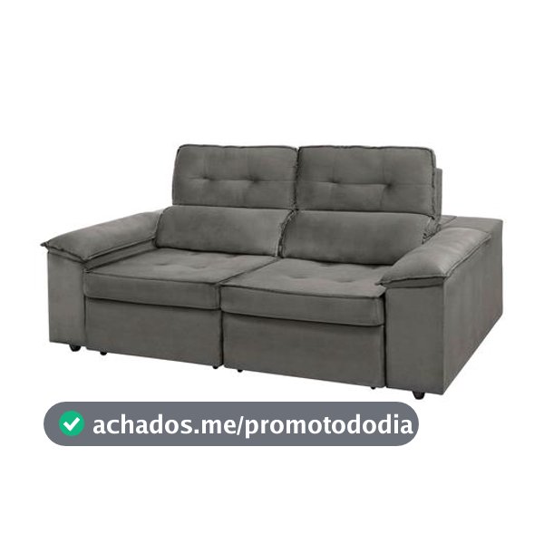 Sofá 3 Lugares Retrátil Reclinável Veludo Zeus Nordeste Flex