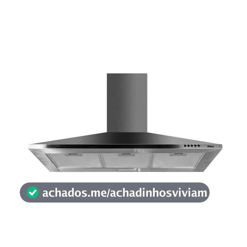 Coifa Pirâmide Philco 2 em 1 90cm Inox 6 Bocas PCO92I - Coifa de Parede