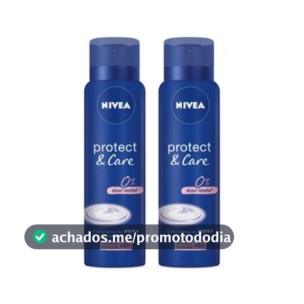 Pack Desodorante Antitranspirante Aerossol 48h Nivea Protect &amp; Care 2 Unidades 150ml