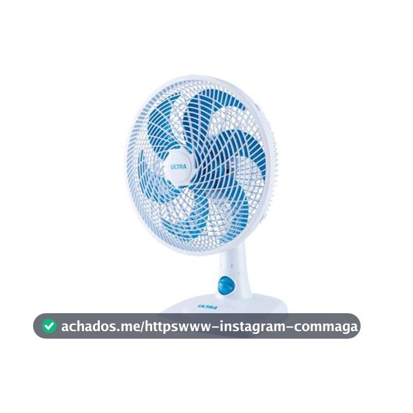 Ventilador de Mesa Ultra V-UT-30-01 30cm 6 Pás 3 Velocidades Branco e Azul - Ventilador de Mesa