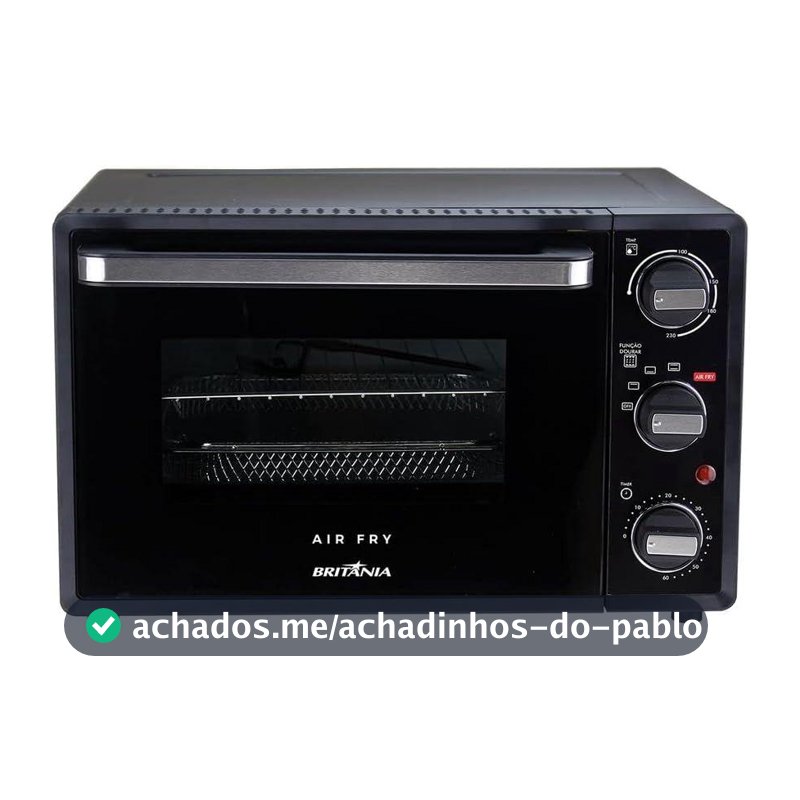 Forno Elétrico Air Fryer Britânia 25L Preto Esmaltado 127V - BFE25P