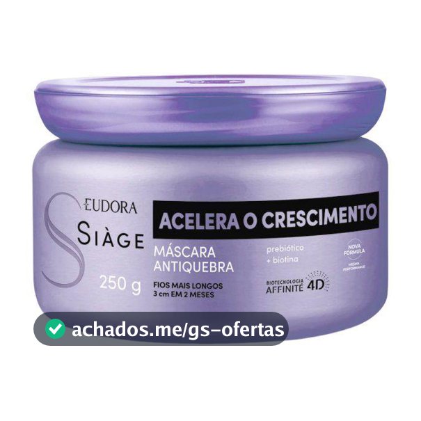 Máscara Capilar Antiquebra Eudora Siàge Acelera o Crescimento 250g