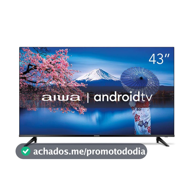 Smart TV AIWA 43” Android Full HD Borda Ultrafina HDR10 Dolby Áudio AWS-TV-43-BL-02-A - TVs - Magazine Cacaprom0