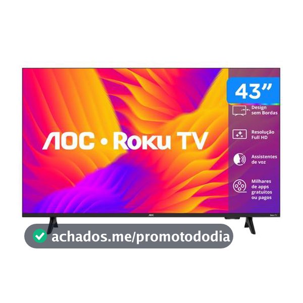 Smart TV 43" AOC Full HD DLED 43S5155/78G Roku TV 2025 - Smart Tv - Magazine Moniqueglima