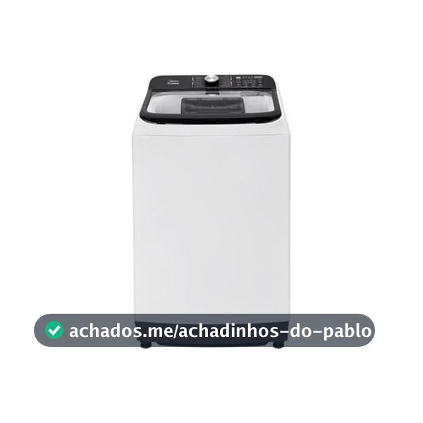 Lavadora de Roupas Midea 13kg Cesto Inox 13 Programas de Lavagem Branca Wave Agitator - Máquina de Lavar