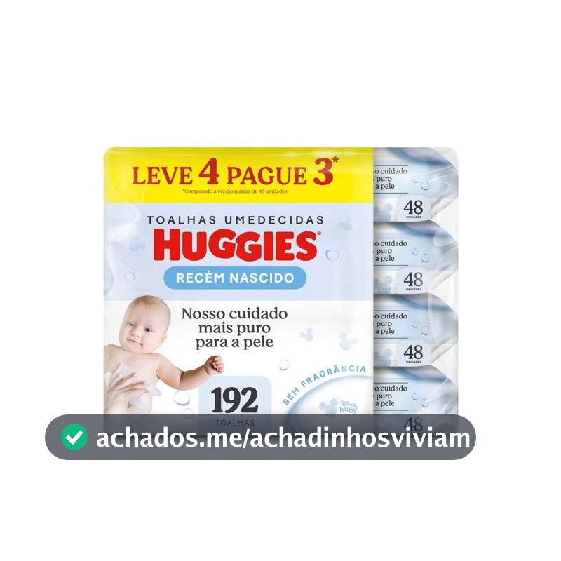Lenço Umedecido Huggies Recém Nascido 192 Unidades