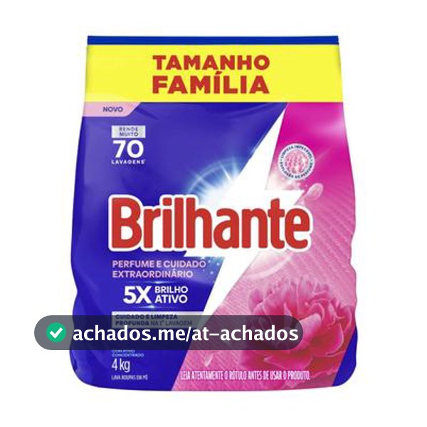 Sabão em Pó Brilhante Perfume e Cuidado Extraordinário 4kg