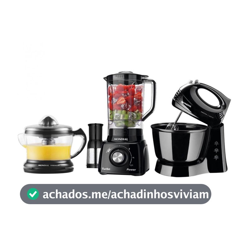 Kit KT-105-B Mondial com Liquidificador Batedeira