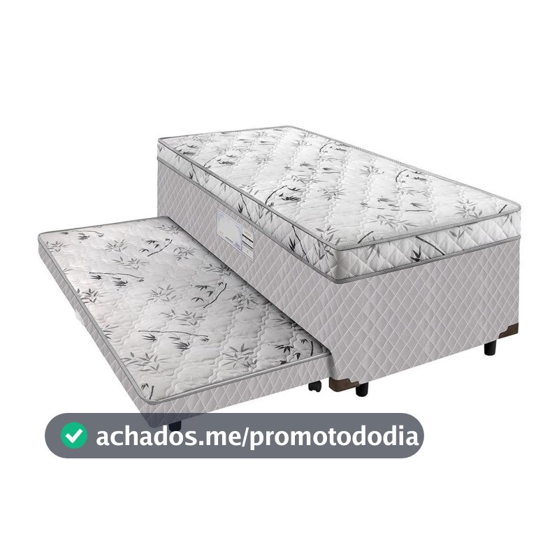 Cama Box Conjugada Solteiro SMP com Cama Auxiliar Ortopédica 46x88x188cm Carol